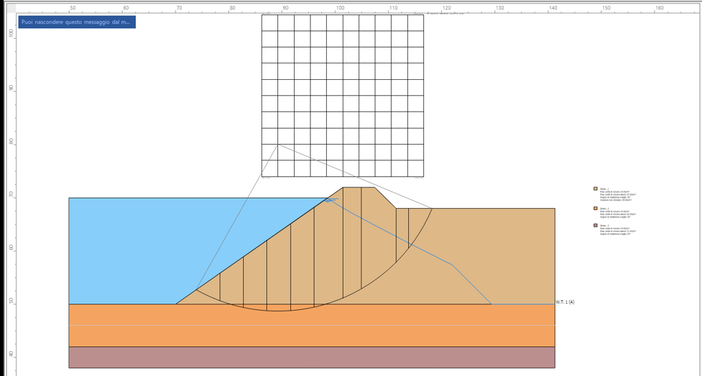 The ESD section imported and analysed in Slope